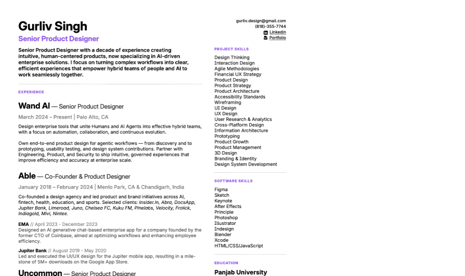 CV preview